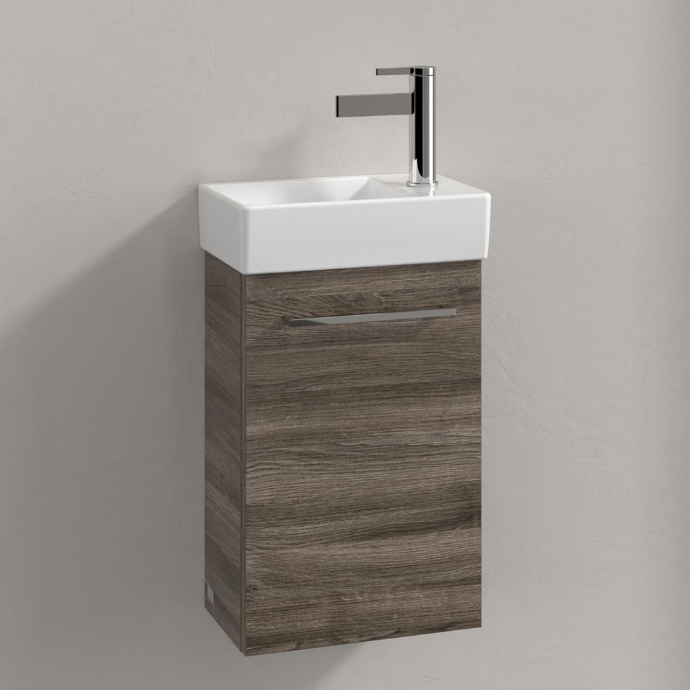 Lifestyle image of Villeroy & Boch Avento Stone Oak 360mm Right-Handed Cloakroom Vanity Unit